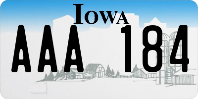 IA license plate AAA184