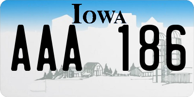 IA license plate AAA186