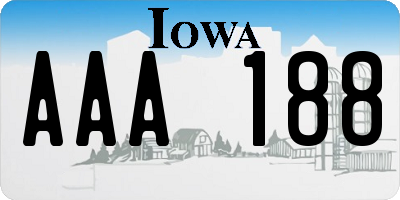 IA license plate AAA188