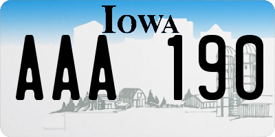 IA license plate AAA190