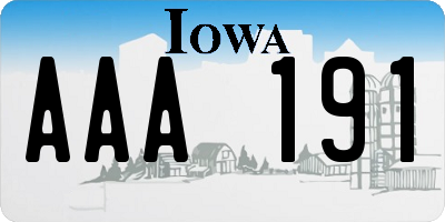 IA license plate AAA191