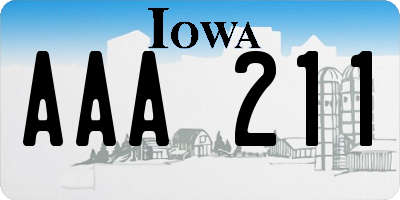 IA license plate AAA211