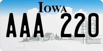 IA license plate AAA220