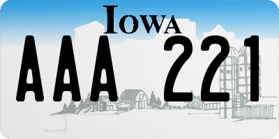 IA license plate AAA221