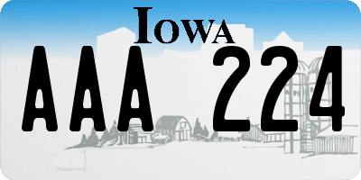 IA license plate AAA224