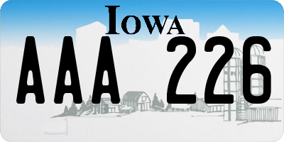 IA license plate AAA226