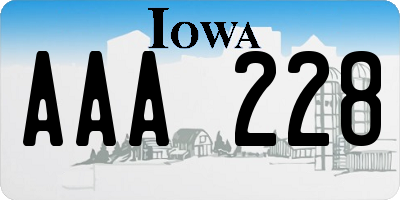 IA license plate AAA228