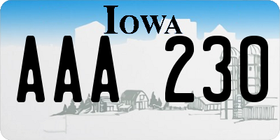 IA license plate AAA230