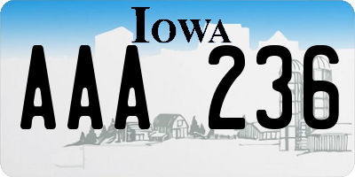 IA license plate AAA236