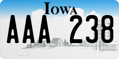 IA license plate AAA238