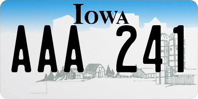 IA license plate AAA241