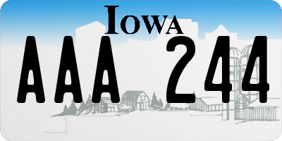 IA license plate AAA244