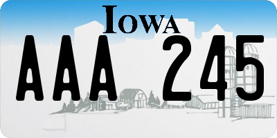 IA license plate AAA245