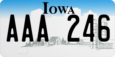 IA license plate AAA246