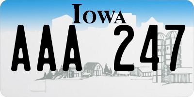 IA license plate AAA247