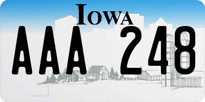 IA license plate AAA248