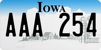 IA license plate AAA254