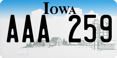 IA license plate AAA259