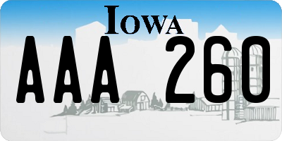 IA license plate AAA260