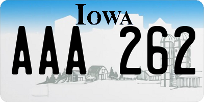 IA license plate AAA262