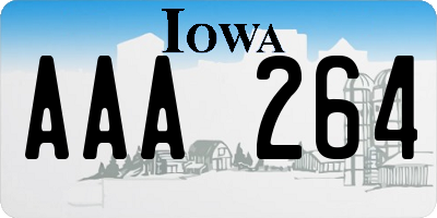IA license plate AAA264
