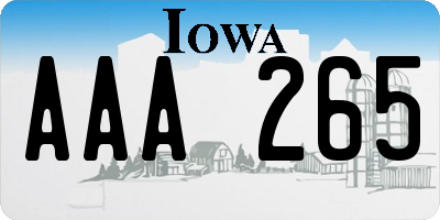 IA license plate AAA265