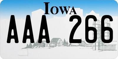 IA license plate AAA266