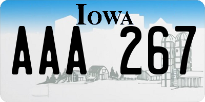 IA license plate AAA267