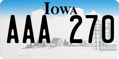 IA license plate AAA270