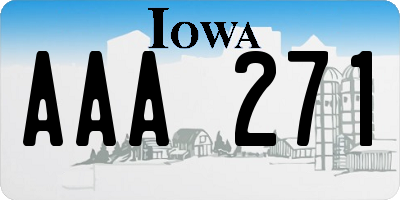 IA license plate AAA271