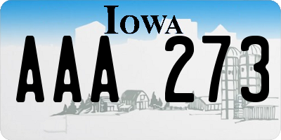 IA license plate AAA273