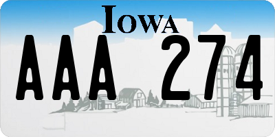 IA license plate AAA274