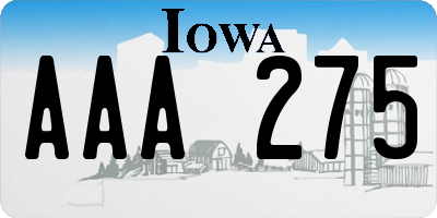 IA license plate AAA275