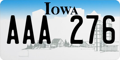 IA license plate AAA276