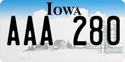 IA license plate AAA280