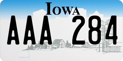 IA license plate AAA284