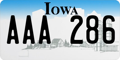 IA license plate AAA286