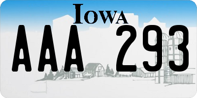 IA license plate AAA293