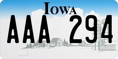 IA license plate AAA294