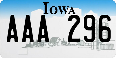 IA license plate AAA296