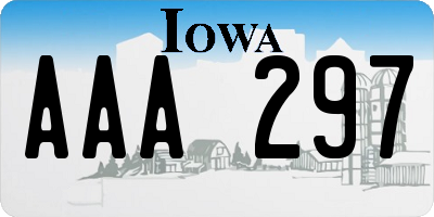 IA license plate AAA297