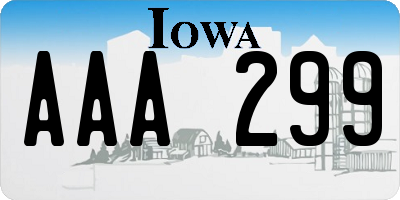 IA license plate AAA299