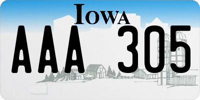 IA license plate AAA305