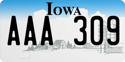 IA license plate AAA309