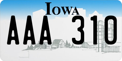 IA license plate AAA310