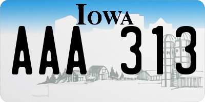 IA license plate AAA313