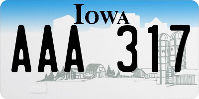 IA license plate AAA317