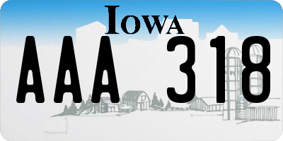 IA license plate AAA318