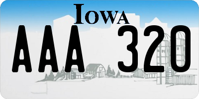 IA license plate AAA320