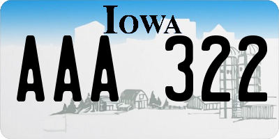 IA license plate AAA322